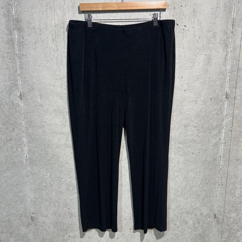 Chico's Travelers Slinky Black Wide Leg Pull On Stretchy Pants Women's XL 16/18